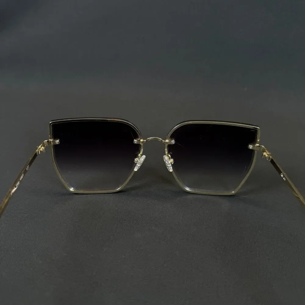 Quay Australia Around The Way 125 Gold Rimless Sunglasses Only Frame